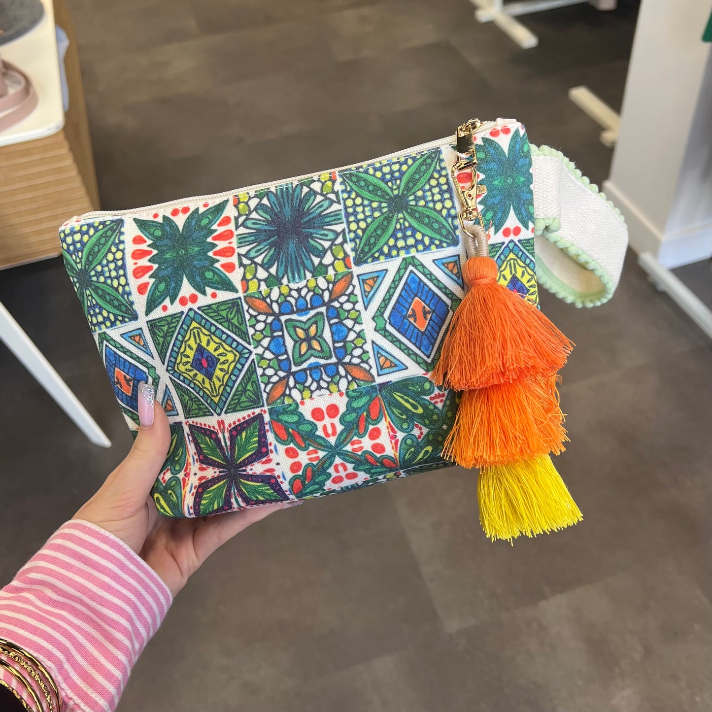 pochette mosaïque verte