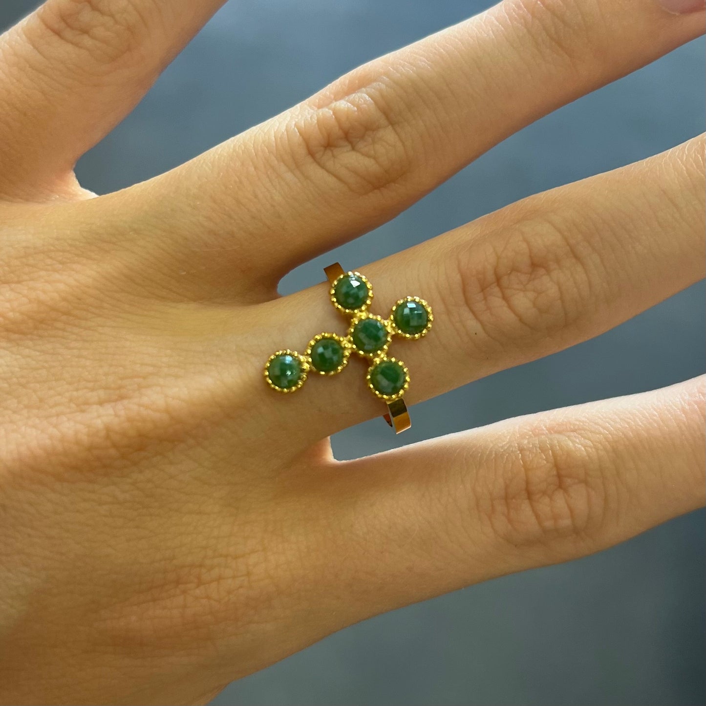 bague croix acier inoxydable (52)