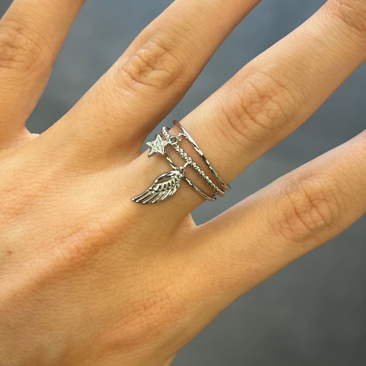 bague ailes étoiles acier inoxydable (38)