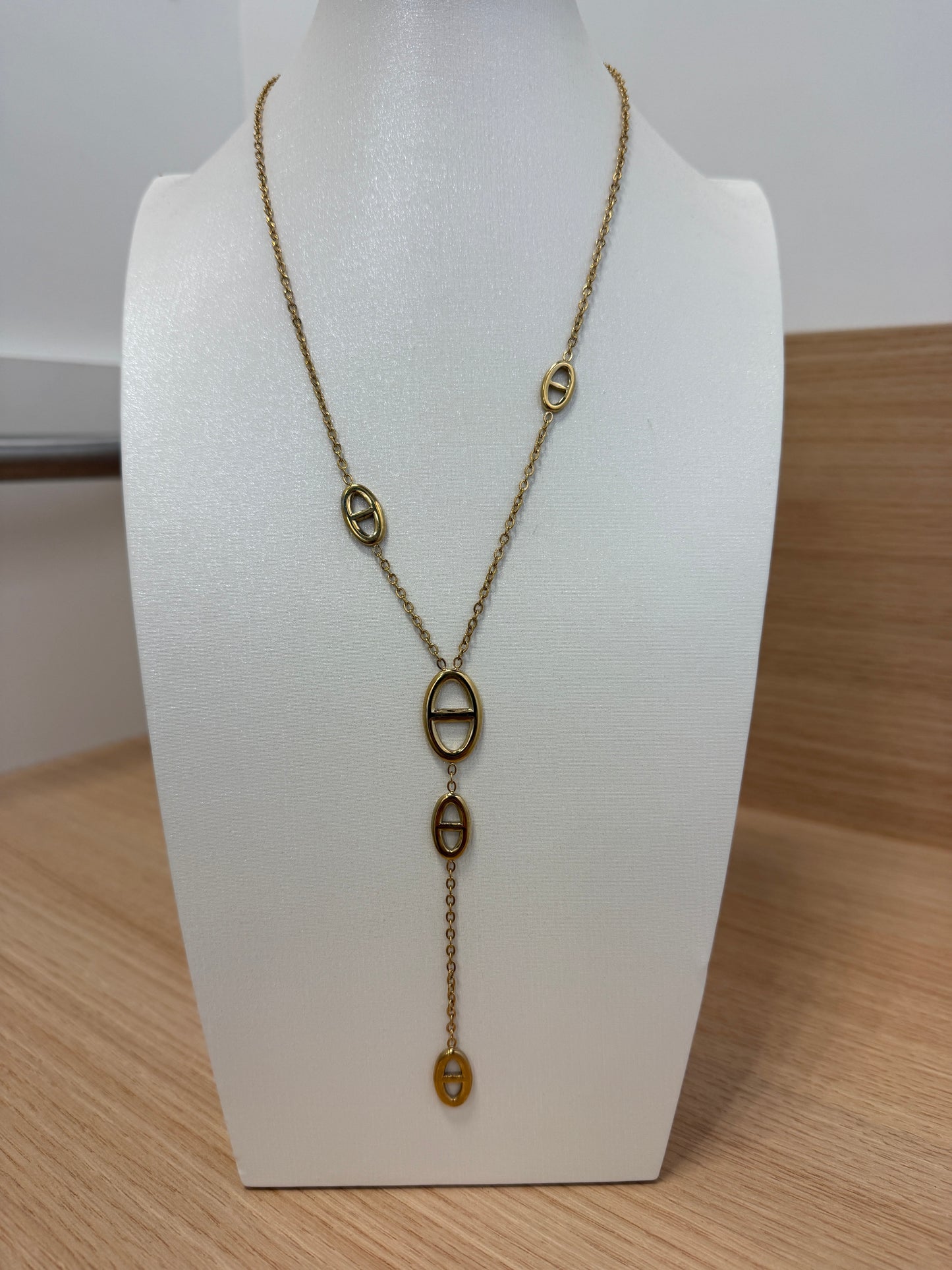 collier maille marine doré