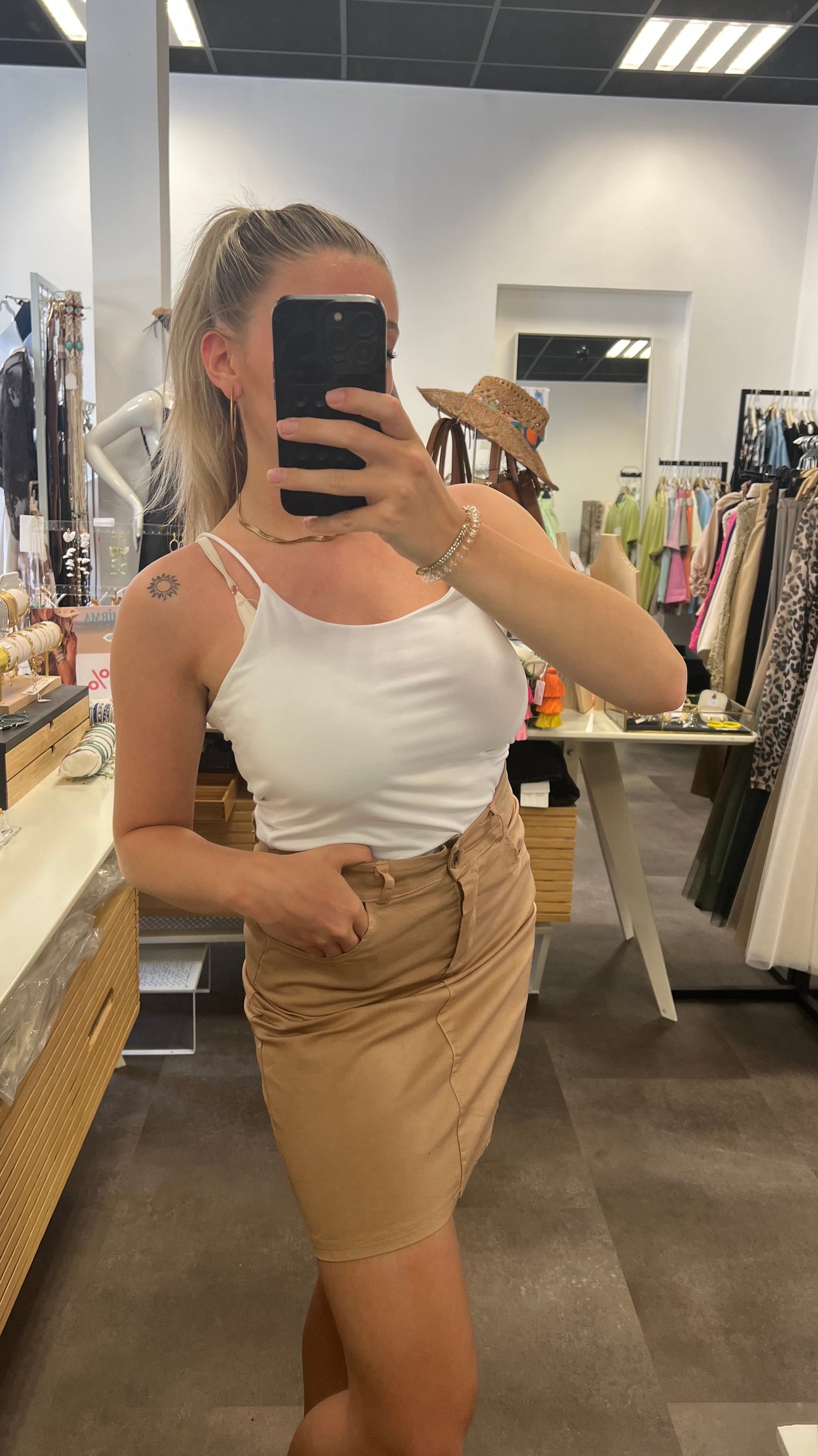 jupe beige