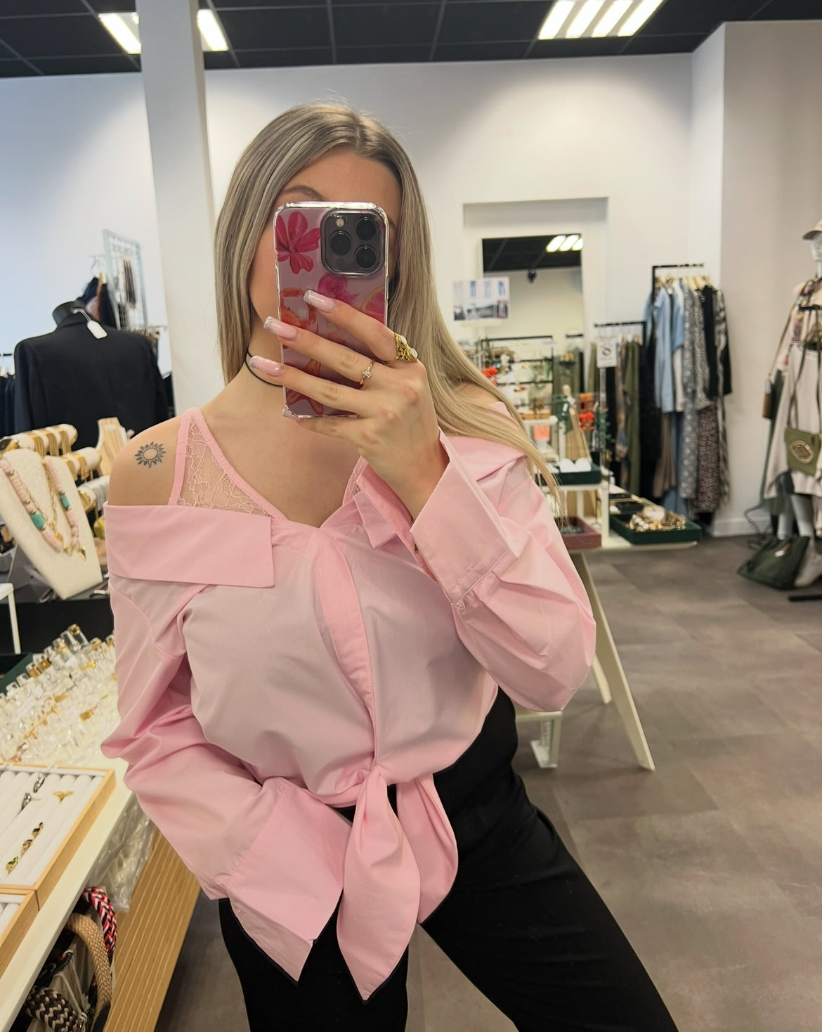 chemise avec caraco dentelle trompe l’œil