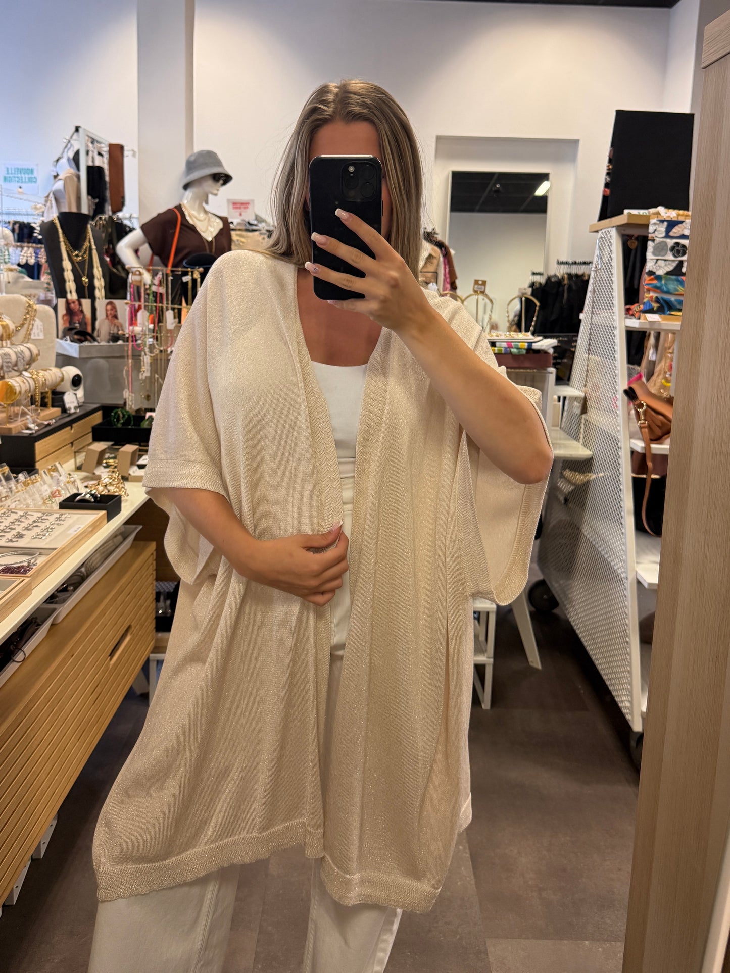 veste longue à paillettes