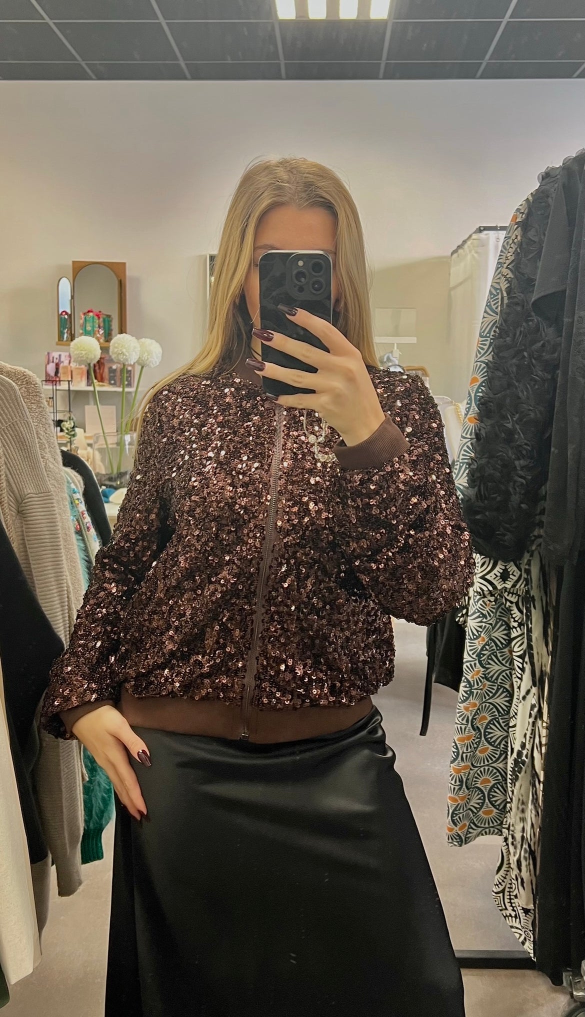 veste sequins chocolat