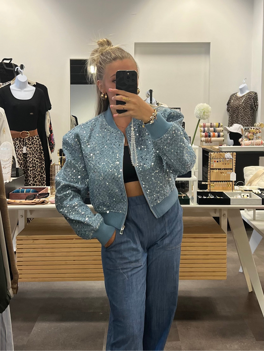 (27) blouson sequins jean