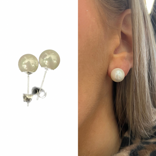 boucles d’oreilles perles nacrées beige