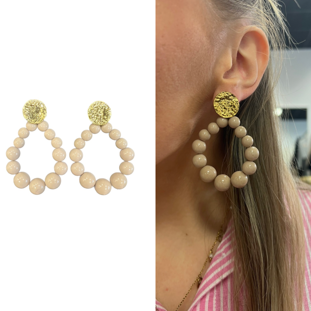 boucles perles avec cabochons en acier