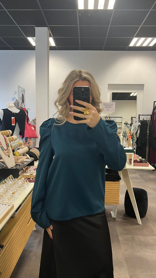 (22) haut bleu pétrole