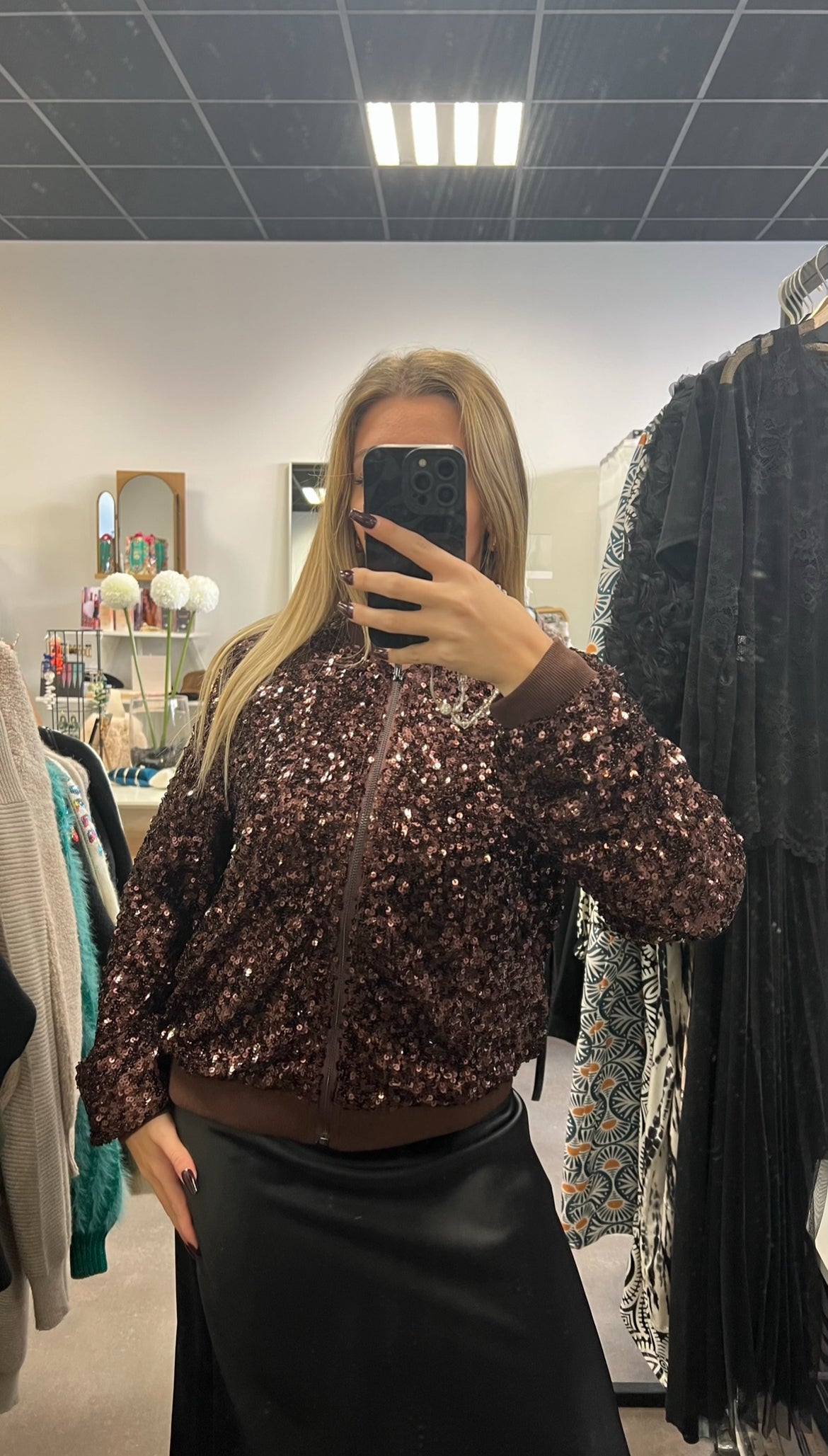 (34) veste sequins chocolat
