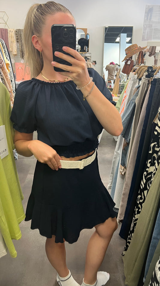 jupe short fluide