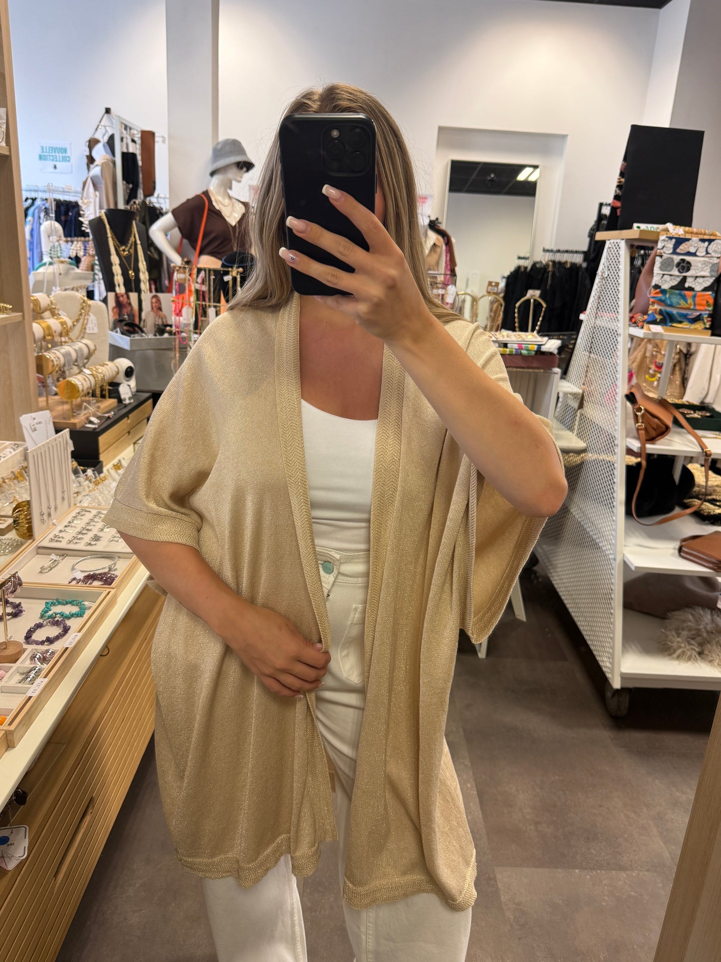 veste longue à paillettes
