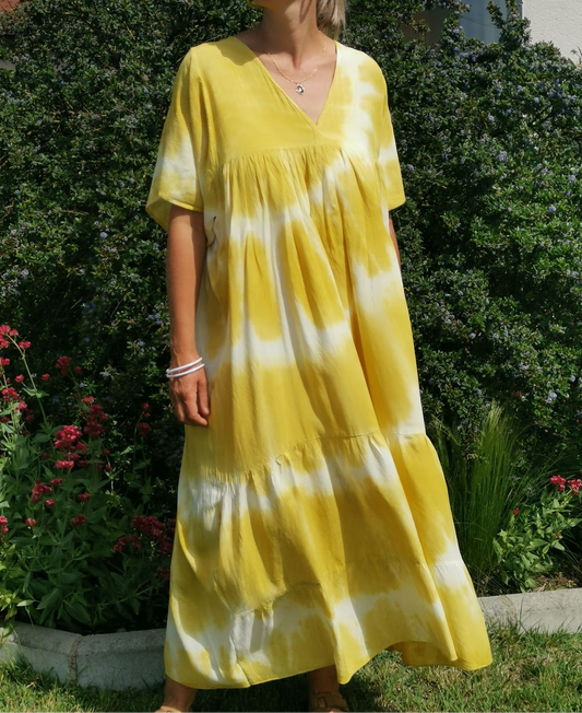 (1) robe tie and dye longue