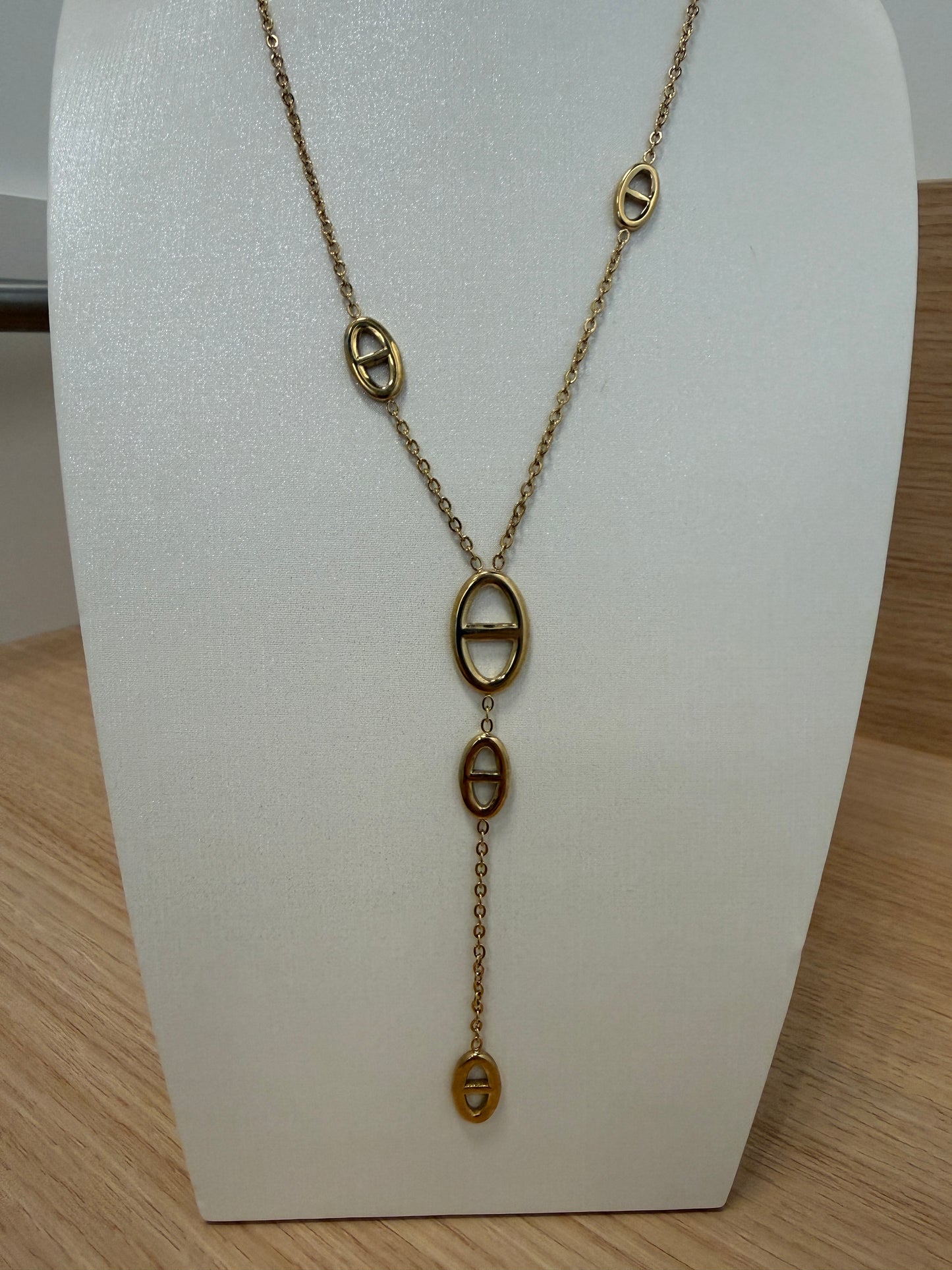 collier maille marine doré