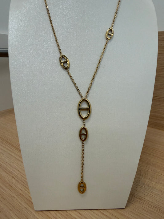 collier maille marine doré