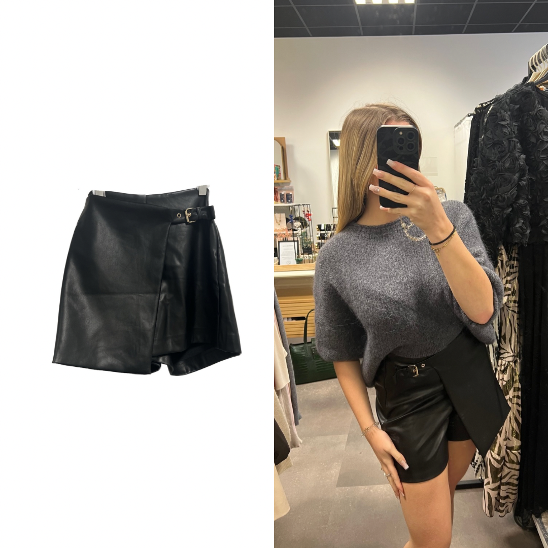 jupe short similicuir