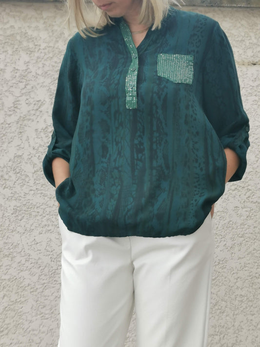 (21) chemise serpent verte