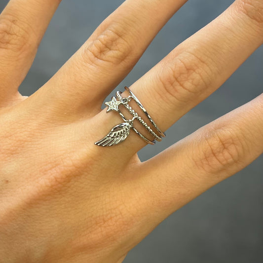 bague ailes étoiles acier inoxydable (38)