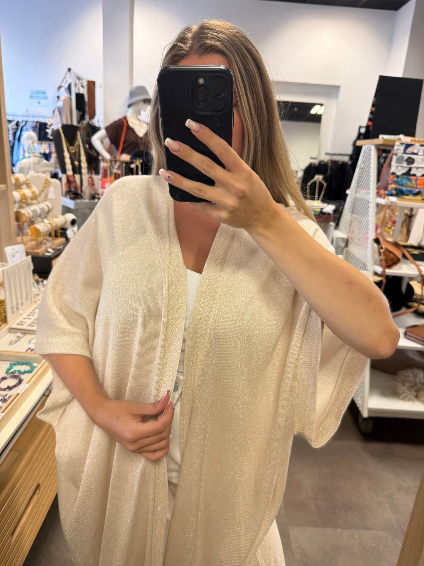 veste longue à paillettes